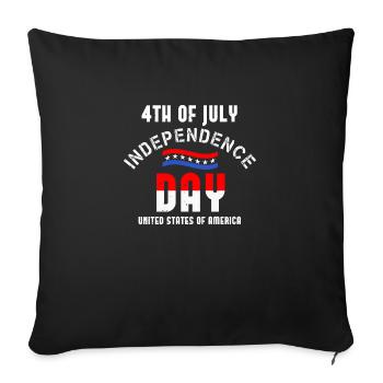 4TH OF JULY INDEPENDENCE DAY U S OF AMERICA - Sofa pillowcase 17,3'' x 17,3'' (45 x 45 cm) - black - Front