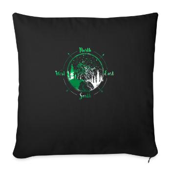 Mystic Mountain Mandala yoga boho flower freedom - Sofa pillowcase 17,3'' x 17,3'' (45 x 45 cm) - black - Front