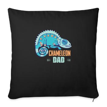 Chameleon Dad Reptile Lizard Lover - Sofa pillowcase 17,3'' x 17,3'' (45 x 45 cm) - black - Front