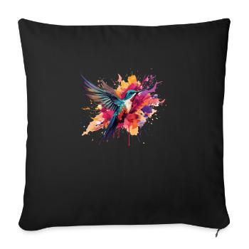 Colorful Hummingbird Creative Natural Beauty - Sofa pillowcase 17,3'' x 17,3'' (45 x 45 cm) - black - Front