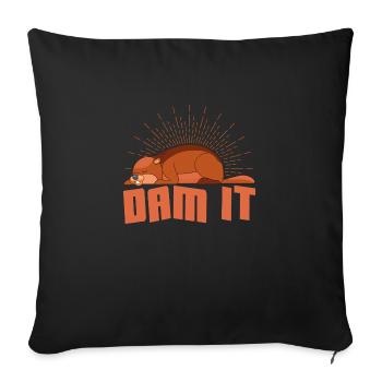Dam It Animal Beaver Rodent - Sofa pillowcase 17,3'' x 17,3'' (45 x 45 cm) - black - Front