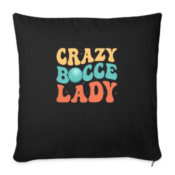 Joueur d’équipe Crazy Bocce Lady Petangue - Housse de coussin décorative 45 x 45 cm - noir - Devant