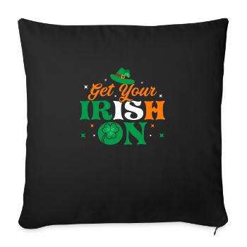 Get Your Irish On - Sofa pillowcase 17,3'' x 17,3'' (45 x 45 cm) - black - Front