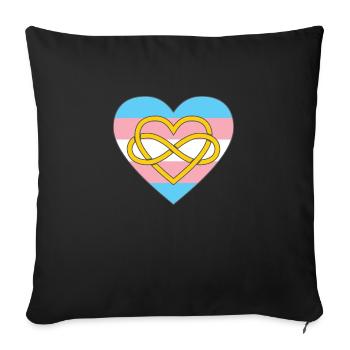 Polyamory Infinity Heart Trans Pride - Sofa pillowcase 17,3'' x 17,3'' (45 x 45 cm) - black - Front