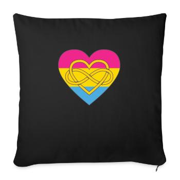 Polyamory Infinity Heart Pansexual Pride - Sofa pillowcase 17,3'' x 17,3'' (45 x 45 cm) - black - Front