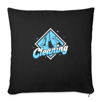 Cleaning Housekeeping Housewife Cleaner - Sofakissenbezug 45 x 45 cm - Schwarz - Vorne