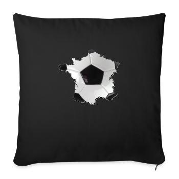 France | real football | Map - Sofa pillowcase 17,3'' x 17,3'' (45 x 45 cm) - black - Front