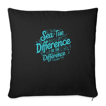 Bathing beach & sea plastic-free against pollution - Sofa pillowcase 17,3'' x 17,3'' (45 x 45 cm) - black - Front