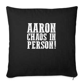 Prénom Aaron - Housse de coussin décorative 45 x 45 cm - noir - Devant