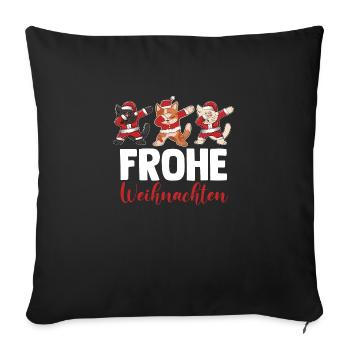 Père Noël Fête de Noël Noël Chats - Housse de coussin décorative 45 x 45 cm - noir - Devant