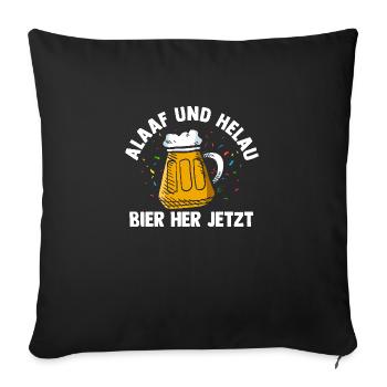 Karnevalskostüm Bier Saufen Fasching Karneval - Sofakissenbezug 45 x 45 cm - Schwarz - Vorne