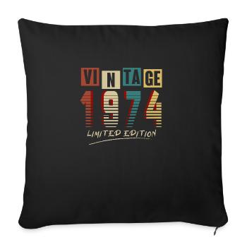 Vintage 1974: Limited Edition - 51st Anniversary. - Sofa pillowcase 17,3'' x 17,3'' (45 x 45 cm) - black - Front