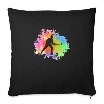 Hockey Players Hockey - Sofa pillowcase 17,3'' x 17,3'' (45 x 45 cm) - black - Front