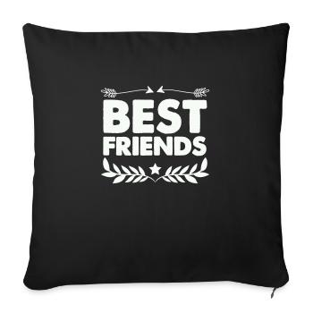 Meilleurs ami - Housse de coussin décorative 45 x 45 cm - noir - Devant