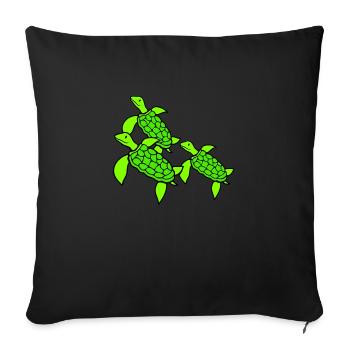 3 Tortues d’eau Tortues Équipe Amis Mignon - Housse de coussin décorative 45 x 45 cm - noir - Devant