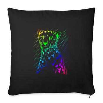 Cheetah | Predator | running | Africa - Sofa pillowcase 17,3'' x 17,3'' (45 x 45 cm) - black - Front