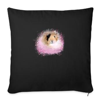 guinea pig, graffiti,painting,pink,pink - Sofa pillowcase 17,3'' x 17,3'' (45 x 45 cm) - black - Front