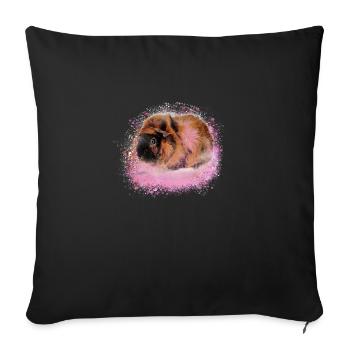 guinea pig, graffiti,painting,pink,pink - Sofa pillowcase 17,3'' x 17,3'' (45 x 45 cm) - black - Front