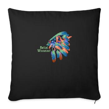 saves winnetou,winnetou,indian,chief - Sofa pillowcase 17,3'' x 17,3'' (45 x 45 cm) - black - Front