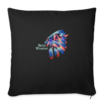 Save Winnetou,Winnetou,Indian,Chief - Sofa pillowcase 17,3'' x 17,3'' (45 x 45 cm) - black - Front