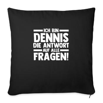 Prénom Dennis - Housse de coussin décorative 45 x 45 cm - noir - Devant