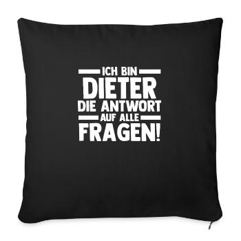 First name Dieter - Sofa pillowcase 17,3'' x 17,3'' (45 x 45 cm) - black - Front