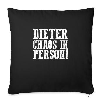 First name Dieter - Sofa pillowcase 17,3'' x 17,3'' (45 x 45 cm) - black - Front
