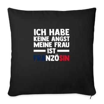 French French France - Sofa pillowcase 17,3'' x 17,3'' (45 x 45 cm) - black - Front