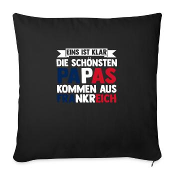 French French France - Sofa pillowcase 17,3'' x 17,3'' (45 x 45 cm) - black - Front