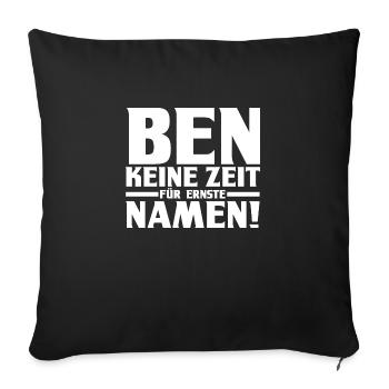 First name Ben - Sofa pillowcase 17,3'' x 17,3'' (45 x 45 cm) - black - Front