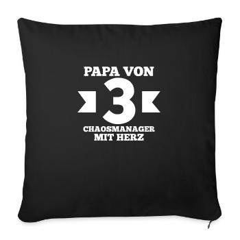 Dad of 3 children - Sofa pillowcase 17,3'' x 17,3'' (45 x 45 cm) - black - Front