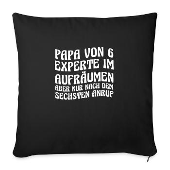 Dad of 6 children - Sofa pillowcase 17,3'' x 17,3'' (45 x 45 cm) - black - Front