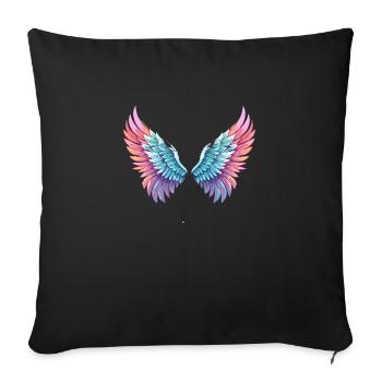 Angelwings,Angel Wings,Graffiti,Painting,Colorful - Sofa pillowcase 17,3'' x 17,3'' (45 x 45 cm) - black - Front