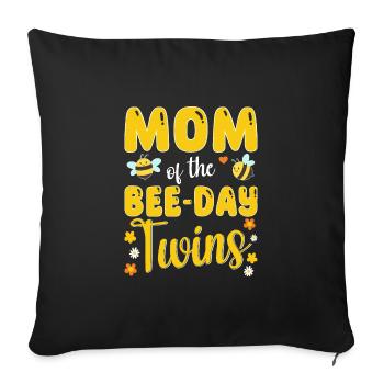 Mother of the Bee Day twins - Sofa pillowcase 17,3'' x 17,3'' (45 x 45 cm) - black - Front