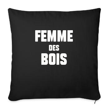 Femme des bois - Housse de coussin décorative 45 x 45 cm - noir - Devant