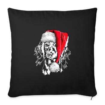 Santa Longhair Dachshund Christmas Dogs Wilsigns - Sofa pillowcase 17,3'' x 17,3'' (45 x 45 cm) - black - Front