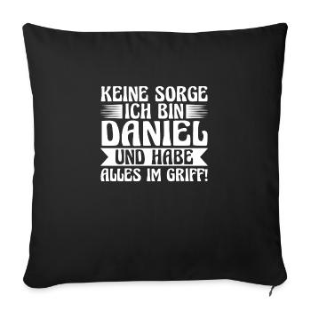 Prénom Daniel - Housse de coussin décorative 45 x 45 cm - noir - Devant