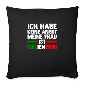 Italia Italian Italian Italy - Sofa pillowcase 17,3'' x 17,3'' (45 x 45 cm) - black - Front