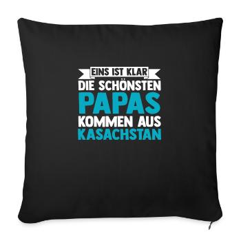 Kasachen Papa Vater Vatertag Kasachstan - Sofakissenbezug 45 x 45 cm - Schwarz - Vorne