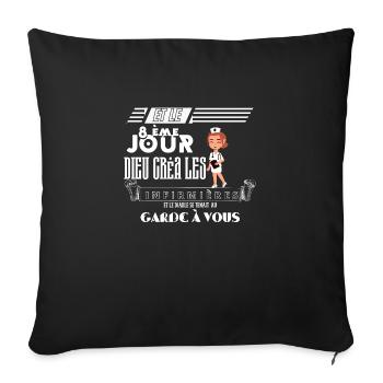 Infirmière : une vocation divine - Housse de coussin décorative 45 x 45 cm - noir - Devant