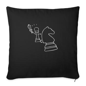 Chess Pawn Knight - Sofa pillowcase 17,3'' x 17,3'' (45 x 45 cm) - black - Front