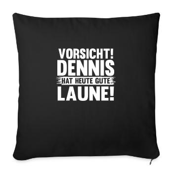 Prénom Dennis - Housse de coussin décorative 45 x 45 cm - noir - Devant