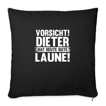 First name Dieter - Sofa pillowcase 17,3'' x 17,3'' (45 x 45 cm) - black - Front