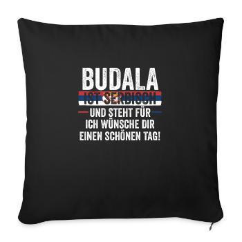 Serbian Serbian Serbia - Sofa pillowcase 17,3'' x 17,3'' (45 x 45 cm) - black - Front
