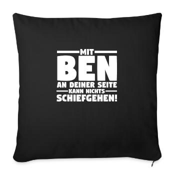 Vorname Ben - Sofakissenbezug 45 x 45 cm - Schwarz - Vorne