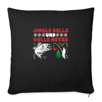 Santa Claus Fishing Christmas Party Christmas - Sofa pillowcase 17,3'' x 17,3'' (45 x 45 cm) - black - Front
