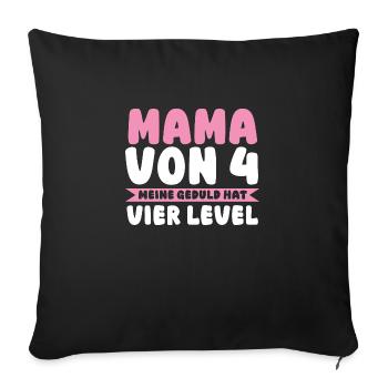 Maman de 4 enfants - Housse de coussin décorative 45 x 45 cm - noir - Devant