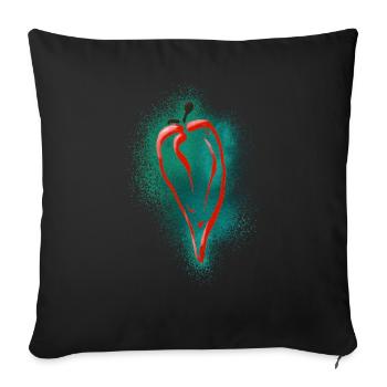 Cuisine Mexico / Chilly - Sofa pillowcase 17,3'' x 17,3'' (45 x 45 cm) - black - Front