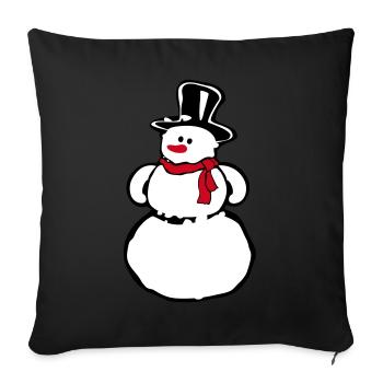 Bonhomme de neige - Housse de coussin décorative 45 x 45 cm - noir - Devant