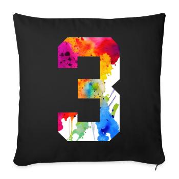 NUMÉRO 3 ANS 3ÈME ANNIVERSAIRE - Housse de coussin décorative 45 x 45 cm - noir - Devant